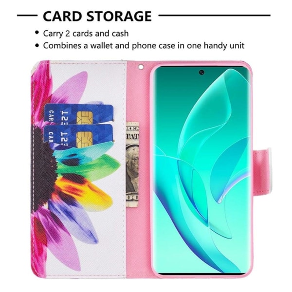 Wonderland Honor 60 flip etui - Solsikke Multicolor