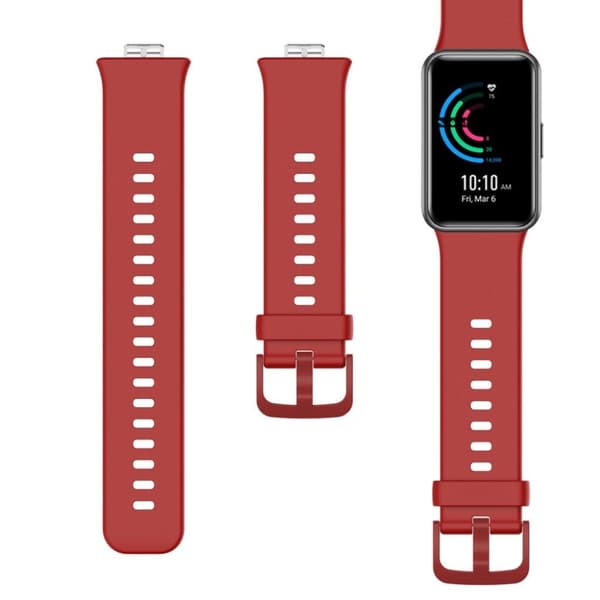 Huawei Watch Fit simple silikone rem - vinrød Red