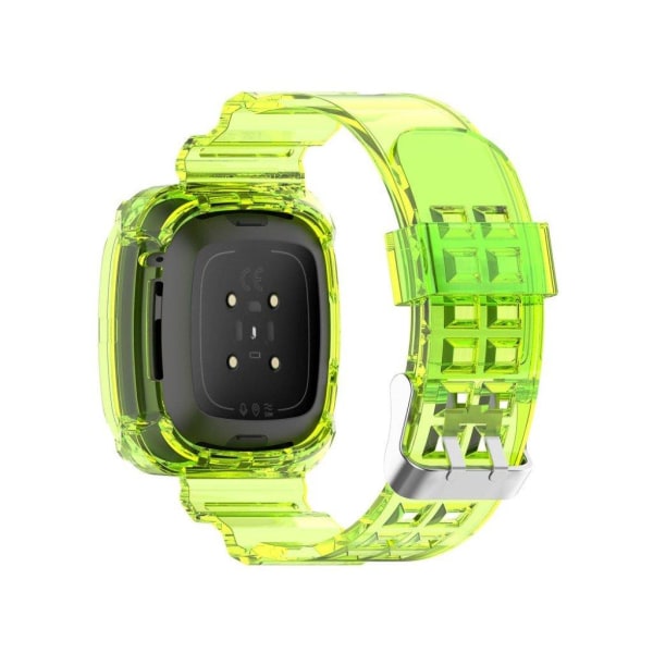 Fitbit Versa 3 / Sense transparent silikone rem - gul Yellow