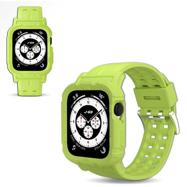 Apple Watch 42mm - 44mm multi-hole silikone urrem - Grøn / Størrelse: L Green