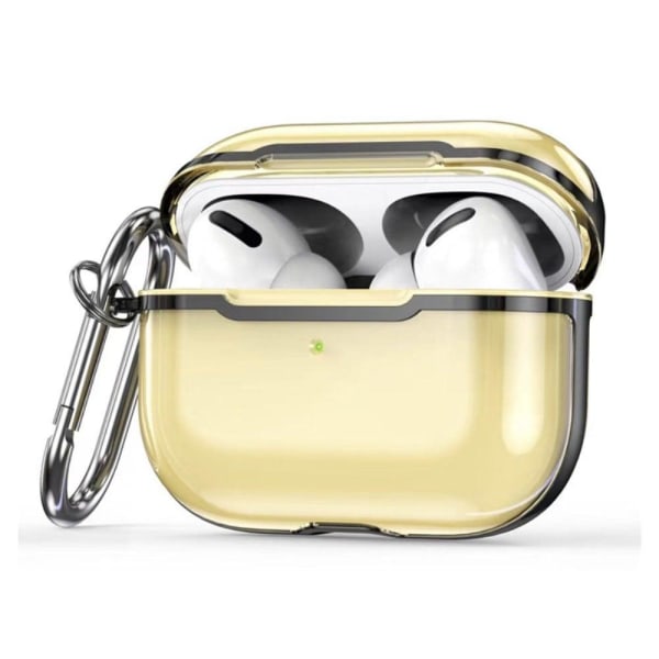 AirPods Pro 2 transparent case with carabiner - Transparent Gold Guld