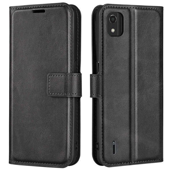 Wallet-style leather case for Nokia C2 2nd Edition - Black Black