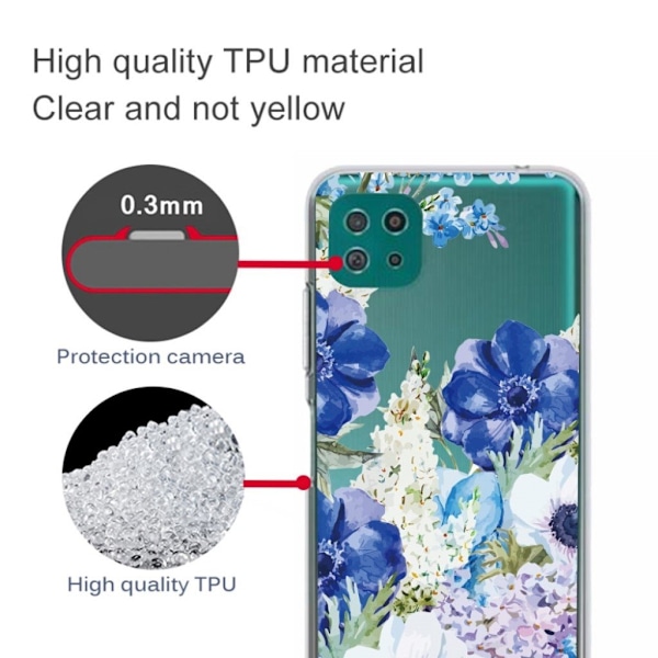 Deco Samsung Galaxy A22 5G skal - Blomma Blå