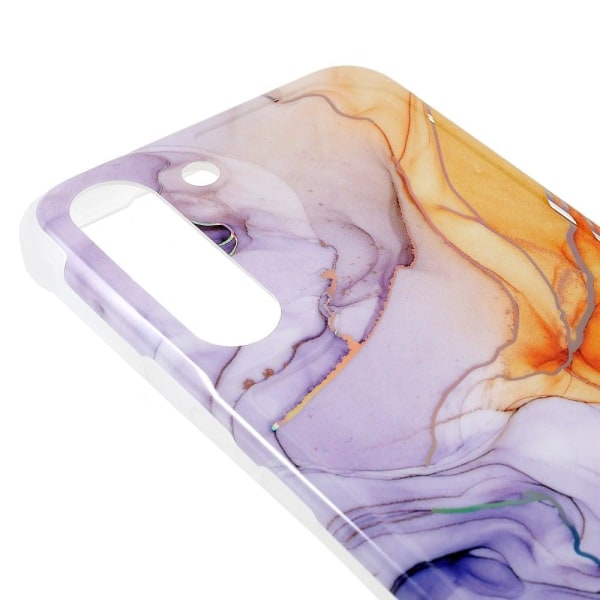 Marble Samsung Galaxy S22 Plus Etui - Lilla / Guld Multicolor