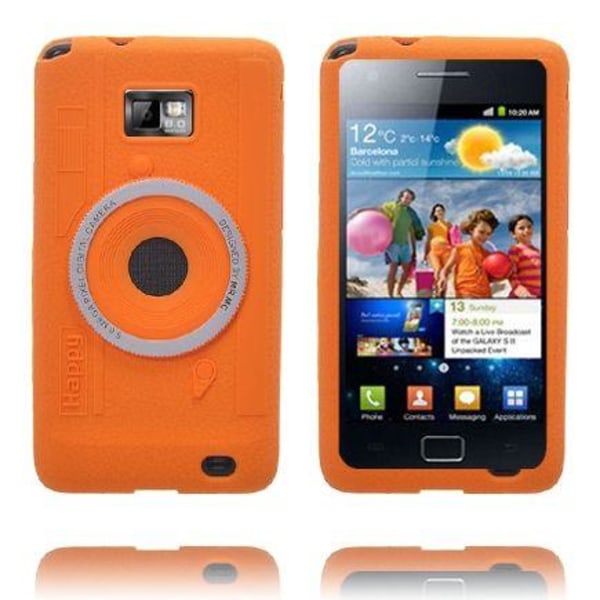 Camera Skal (Orange) Samsung Galaxy S2 Silikonskal