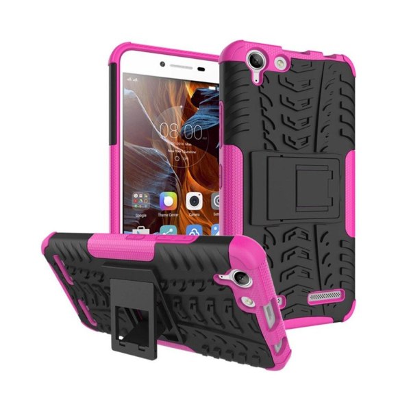 Lenovo K5 hybridcover med kickstand - Hot Pink Pink