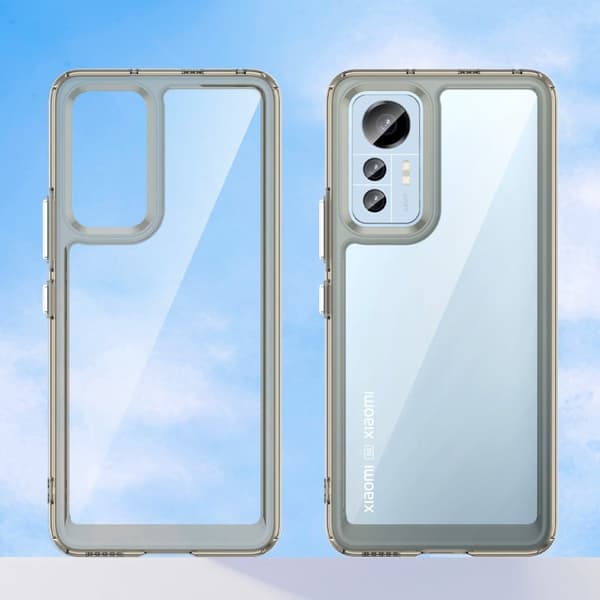 Xiaomi 12 Lite älykäs akryylikansi - Läpinäkyvä Harmaa Silver grey