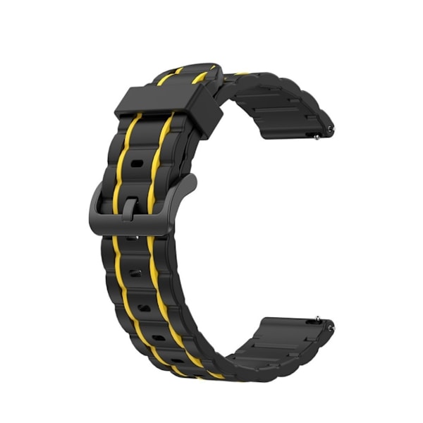 20mm Universal wave style silicone watch strap - Yellow Gul