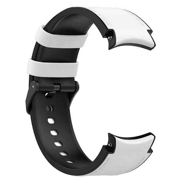 Samsung Galaxy Watch 5 / 4 / 3 (41mm) silikone i læder urrem med sort spænde - Sort Størrelse: L White