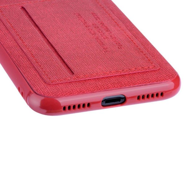 iPhone Xs Max silikonplast mobil skyddsskal med plånbok av jeans Röd