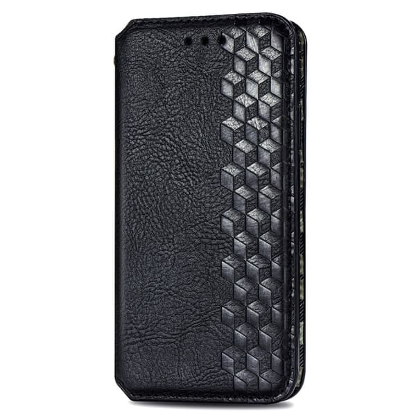 Læretui med A Stilfull Rhombus Imprint til Xiaomi Poco M5 - Svart Black