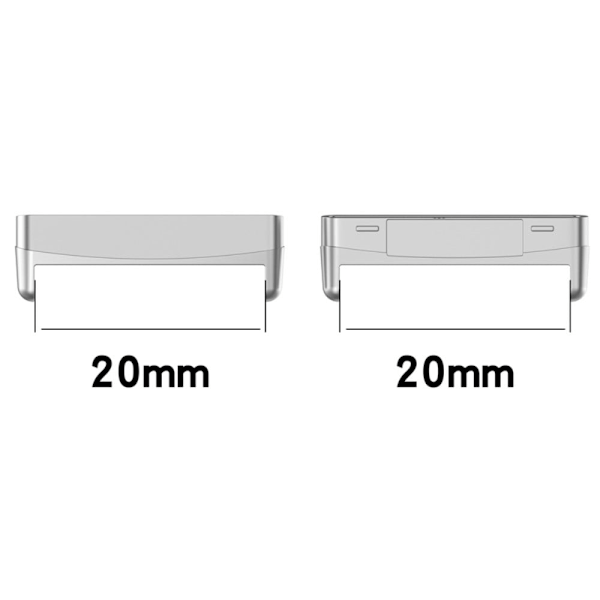 1 par Fitbit Sense 2 / Versa 4 / 3 metalladapter - Silver Silvergrå