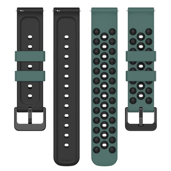 20mm universaali silikoninen kellonhihna - Oliivinvihreä / Musta Green