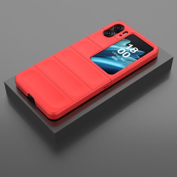 Mjukt greppformat Oppo Find N2 Flip skal - Röd Röd