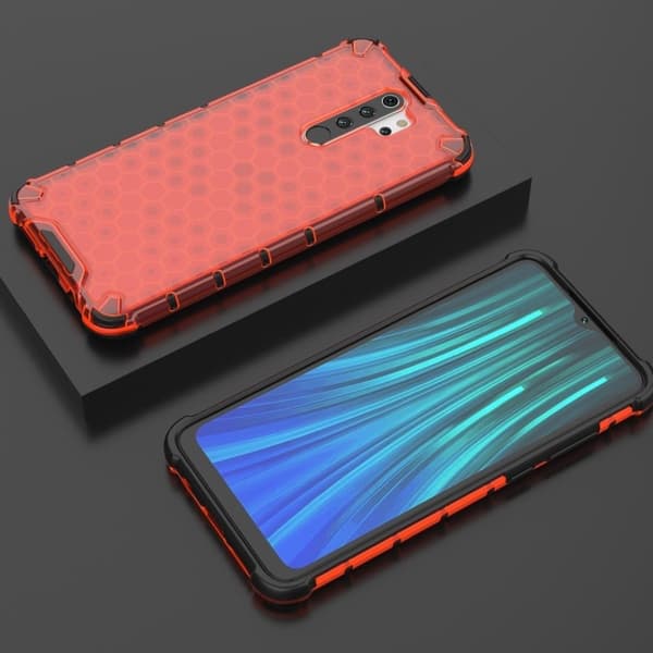 Bofink Honeycomb Xiaomi Redmi Note 8 Pro deksel - Rød Red