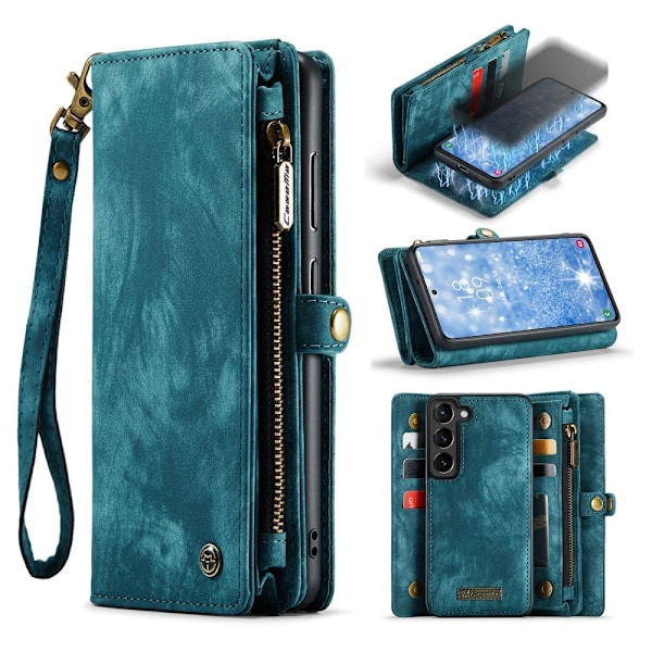 CaseMe Samsung Galaxy S23 Plus Pung med Lynlås - Blå Blue