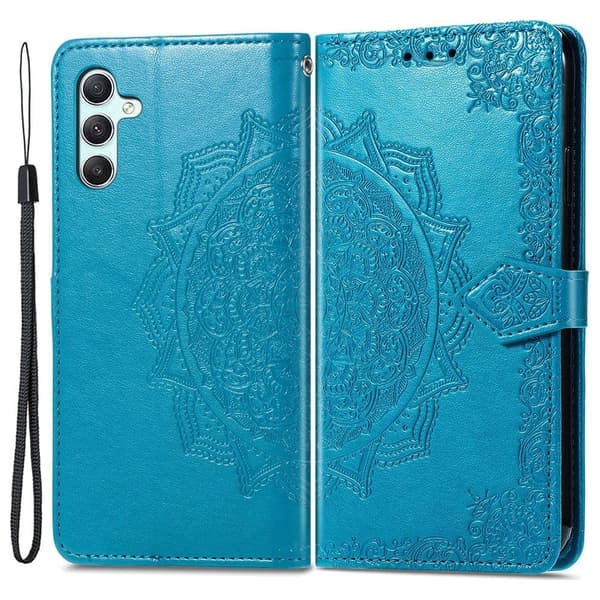 Mandala Samsung Galaxy A55 læderetui - Blå Blue