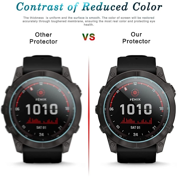 Garmin Fenix 7X 0,3 mm skærmbeskyttelse af hærdet glas Transparent
