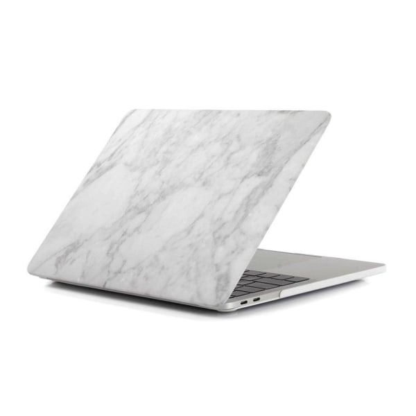MacBook Pro 13 Touchbar Kuvallinen Kova Muovi Suoja Kuori - Marm Silver grey