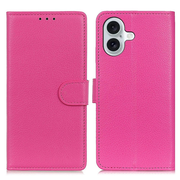 Classic iPhone 16 Plus flip etui - Rose Pink