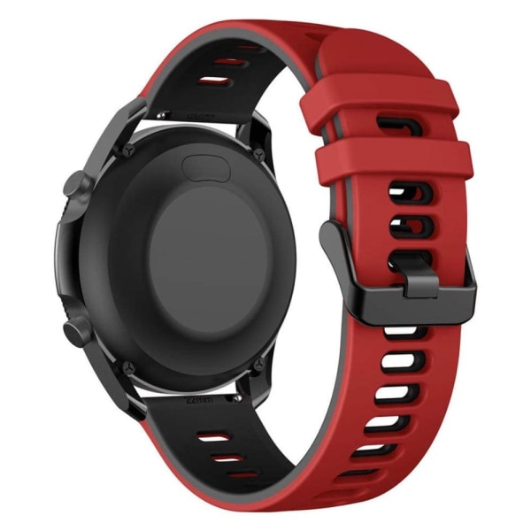 22mm Universal dual color silicone watch strap - Red / Black Röd