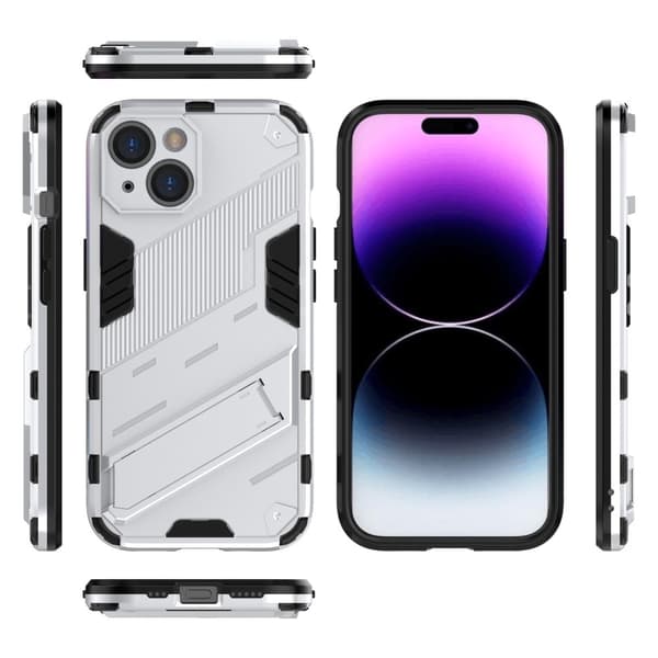 Stöttåligt iPhone 15 Plus hybridskal - Vit Vit