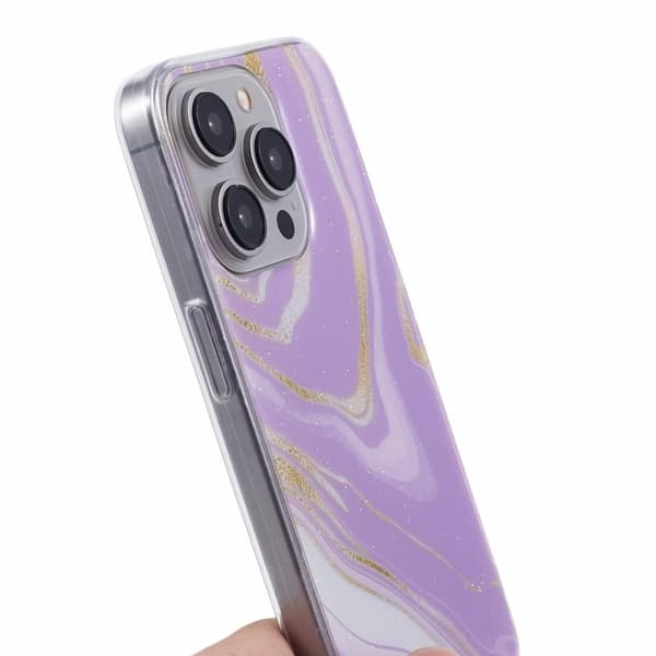 Marble design iPhone 15 Pro kotelot - Violetti Purple