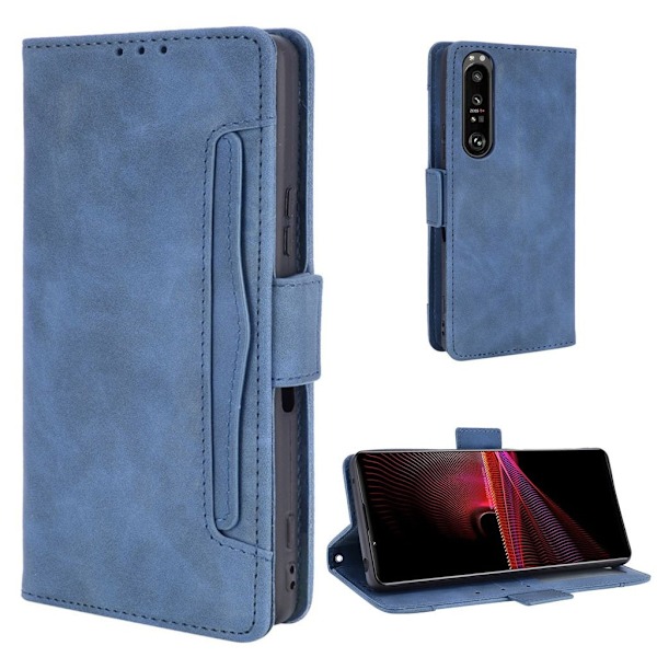 Modern-styled Læder Pung Etui til Sony Xperia 1 Iii - Blå Blue