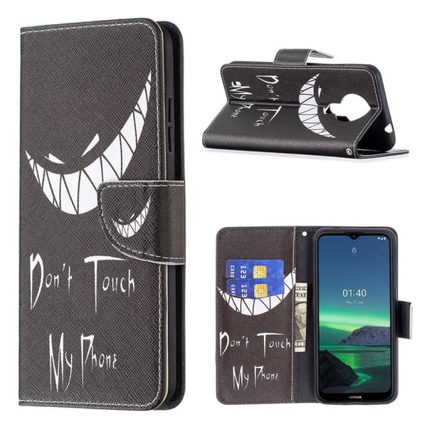 Wonderland Nokia 1.4 Flip etui - Do not touch my phone Black