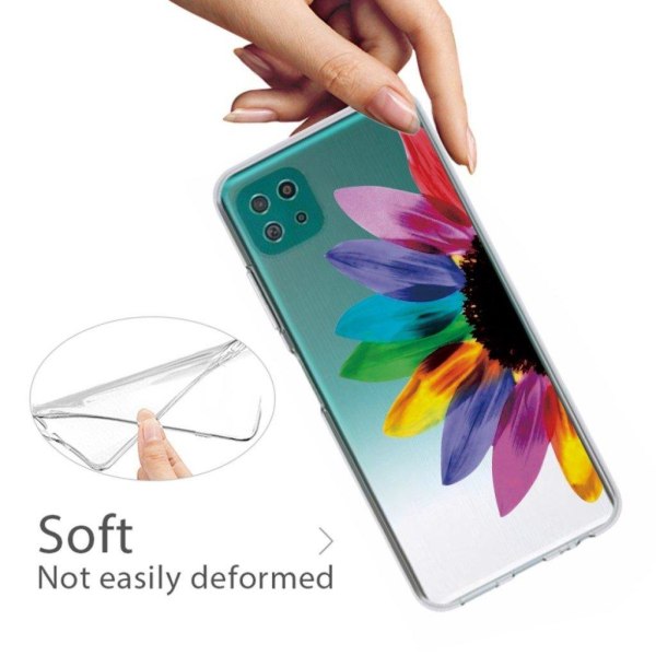 Deco Samsung Galaxy A22 5G Etui - Farverig solsikke Multicolor