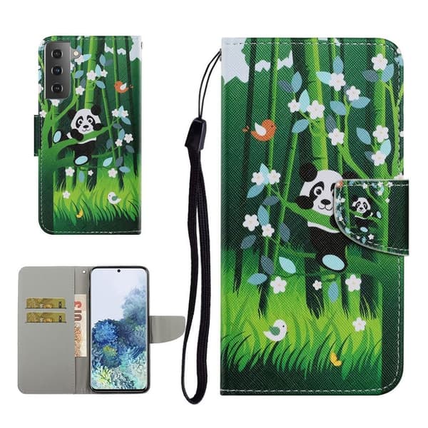 Wonderland Samsung Galaxy S21 Plus Flip etui - Panda Green