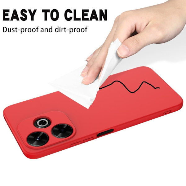 Matt flytende silikondeksel for Xiaomi Poco M6 Plus - Rød Red