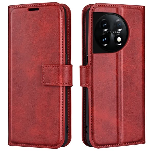 Læderetui med Pung til OnePlus 11 - Rød Red