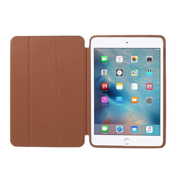 iPad Mini (2019) tri-fold leather flip case - Coffee Brown