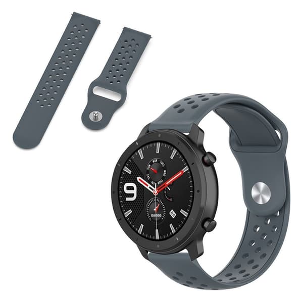 Amazfit GTR 47mm / Pace silikoninen kellonauha - Harmaa Silver grey