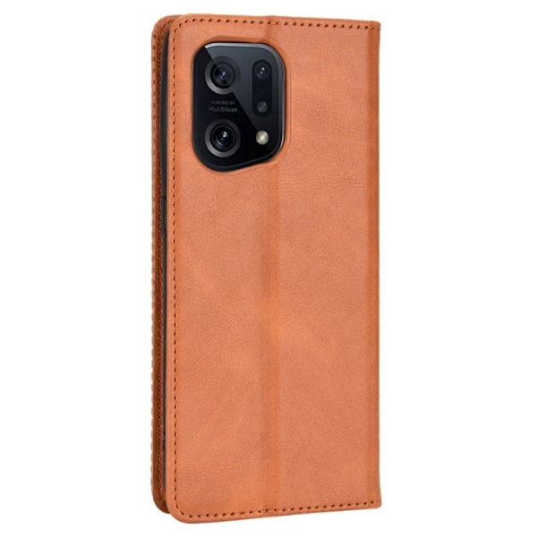 Bofink Vintage läder Oppo Find X5 fodral - Brun Brun
