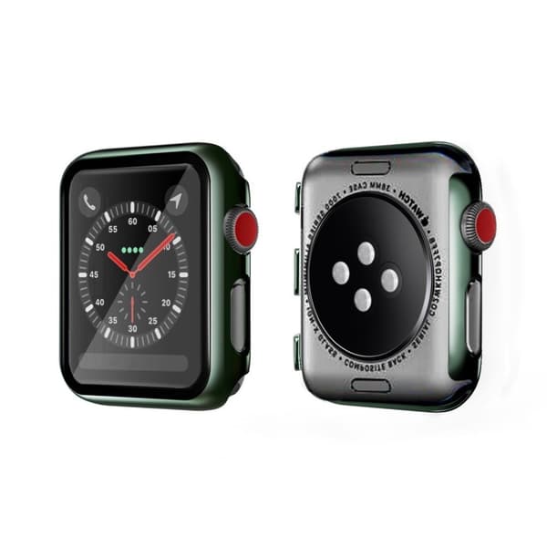 Apple Watch Series 5 40mm electroplating frame with tempered glass - Green Grön