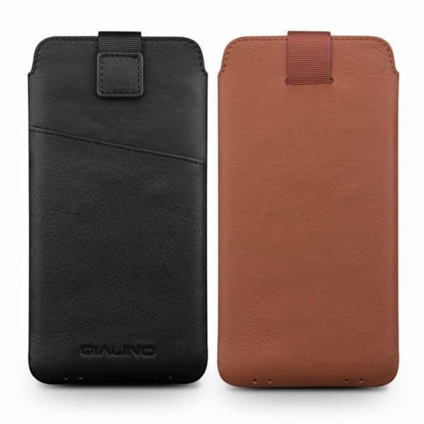 QIALINO iPhone Xs Max fodral i äkta koskinnläder - Svart Svart