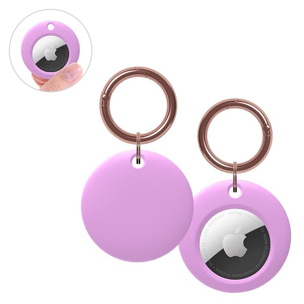 AirTags runde silikondeksel - Lilla Purple
