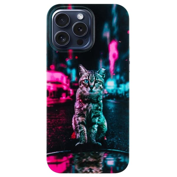 iPhone 16 Pro-etui Mønsteret Ridsefast slankt fleksibelt telefon cover - Trafiklys-Kat Multicolor