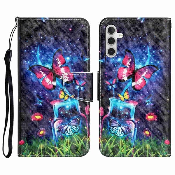 Wonderland Samsung Galaxy A14 Flippetui - Bottle og Sommerfugl Multicolor