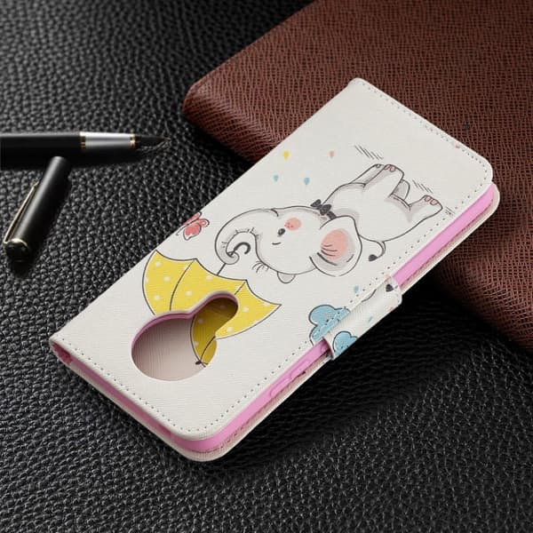 wonderland Nokia 3.4 flip etui - elefant White