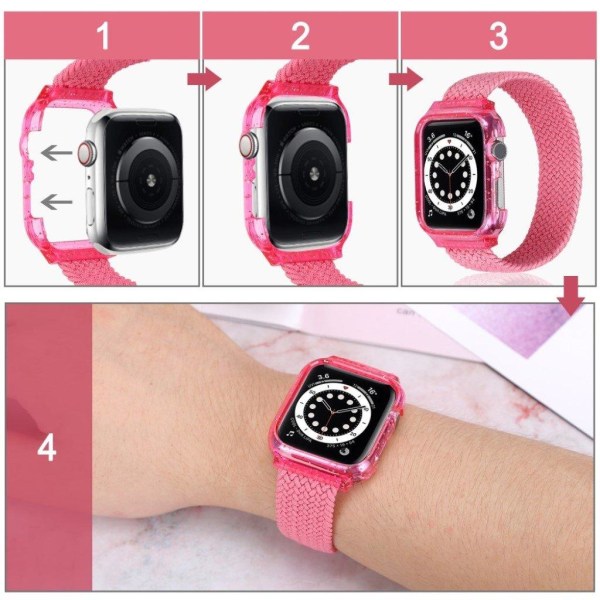 Apple Watch Series 6 / 5 40mm single wrap ribbon rem - pink / Størrelse: S Pink