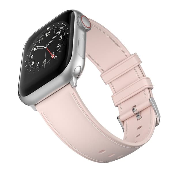 Apple Watch Series 9 41mm rem med syninger - Lyserød Pink