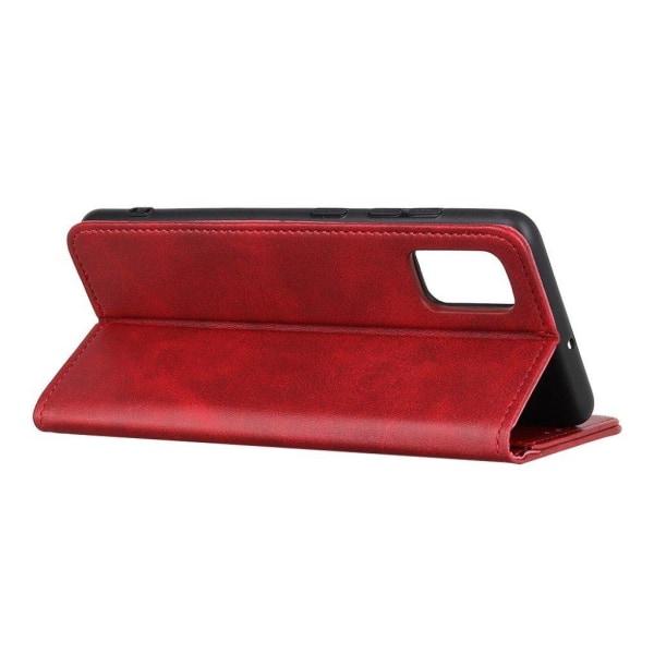 Wallet-style ægte Læder Flipcase til Oneplus 8t - Rød Red