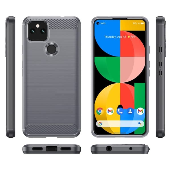 Carbon Flex Etui Google Pixel 5a - Grå Silver grey