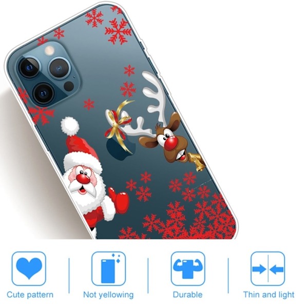 Julfodral till iPhone 14 Pro - Julhjort Röd
