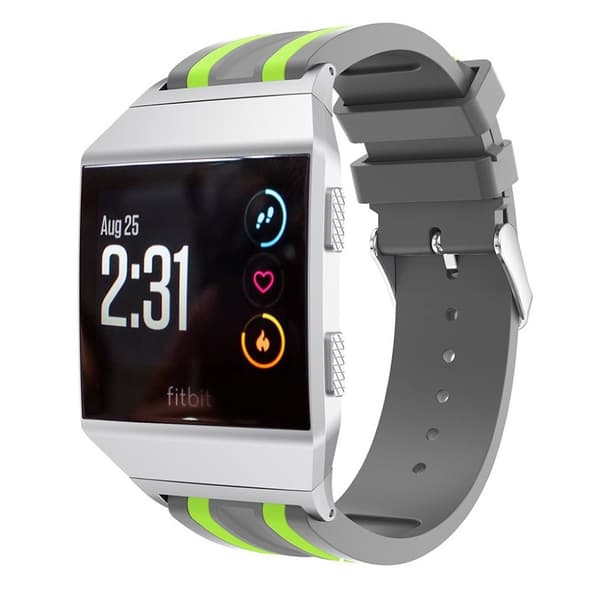Fitbit Ionic rem med vertikale striber - Grå/grøn Multicolor