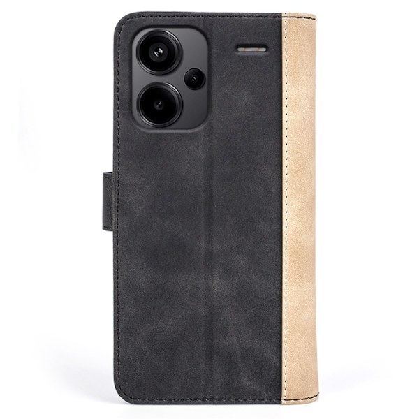 To-farvet Xiaomi Redmi Note 13 Pro Plus læderetui - Sort Black