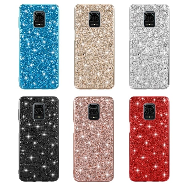 Glitter Xiaomi Redmi Note 9 Pro Max / Xiaomi Redmi Note 9 Pro / Xiaomi Redmi Note 9S skal - Blå Blå